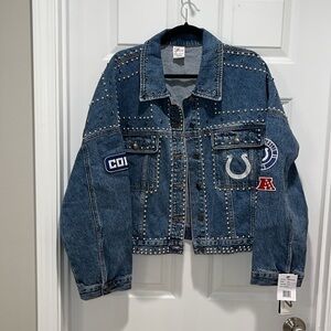 NFL G-III 4her By Carl Banks Game Ball Denim Jacket Indianapolis Colts football